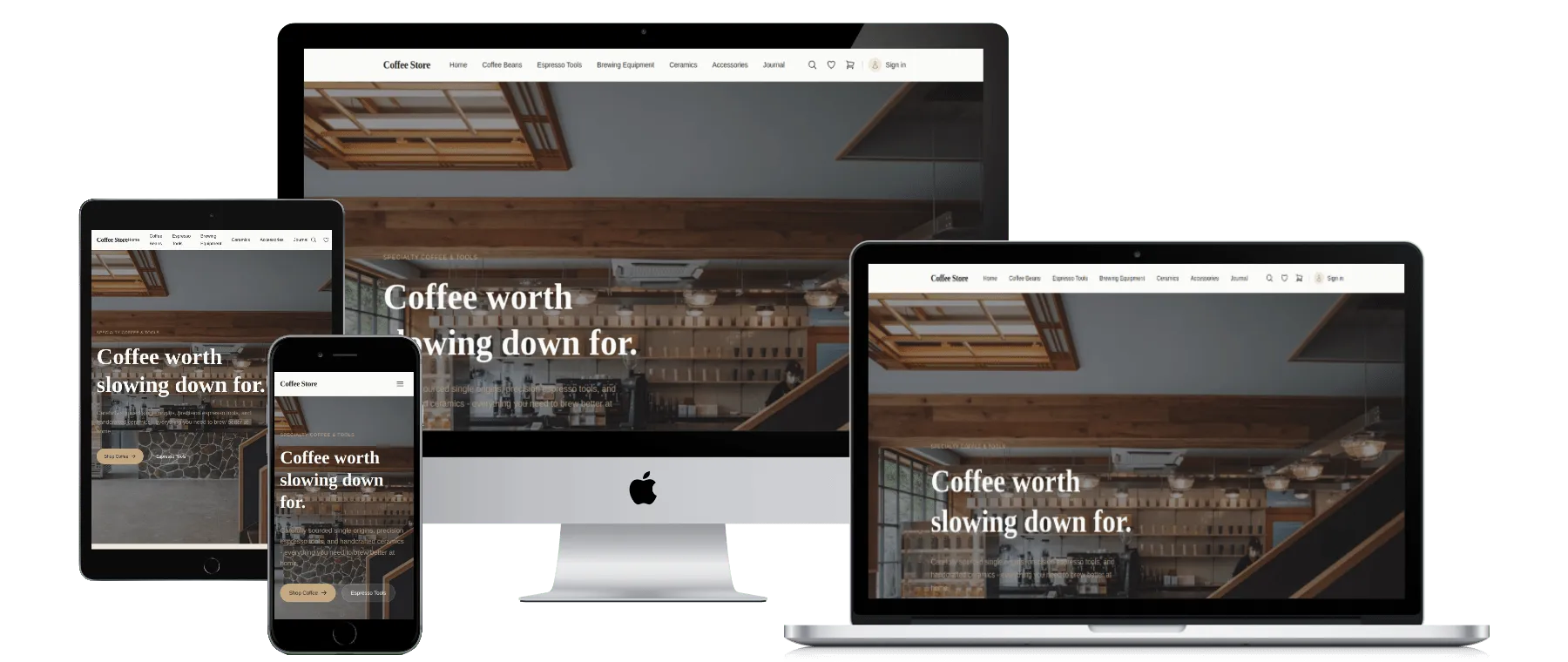 Mockup generated from the live website of the website on all screen sizes